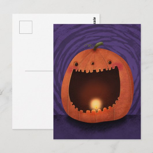 Happy Halloween pompoen Jack Lantern Briefkaart (Voorkant / Achterkant)