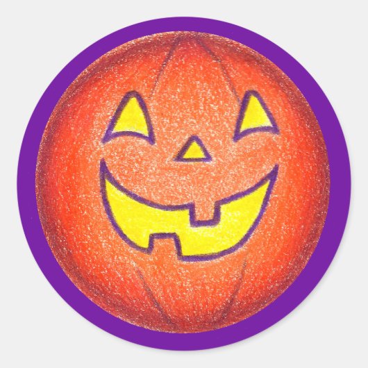 Happy Halloween Pompoen Jack-O-Lantern Sticker (Voorkant)