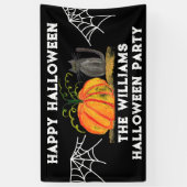 Happy Halloween Pompoen Kat kinder Spandoek (Verticaal)