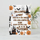 Happy Halloween pompoen kunstwerk Kaart (Staand voorkant)