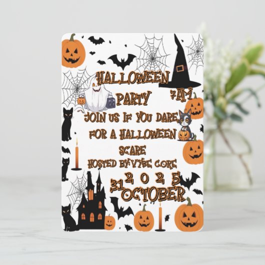 Happy Halloween pompoen kunstwerk Kaart (Staand voorkant)