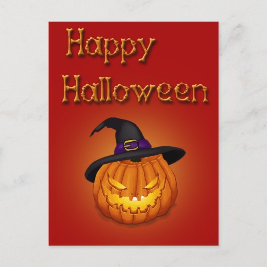 Happy Halloween-pompoen met Pet Briefkaart (Voorkant)