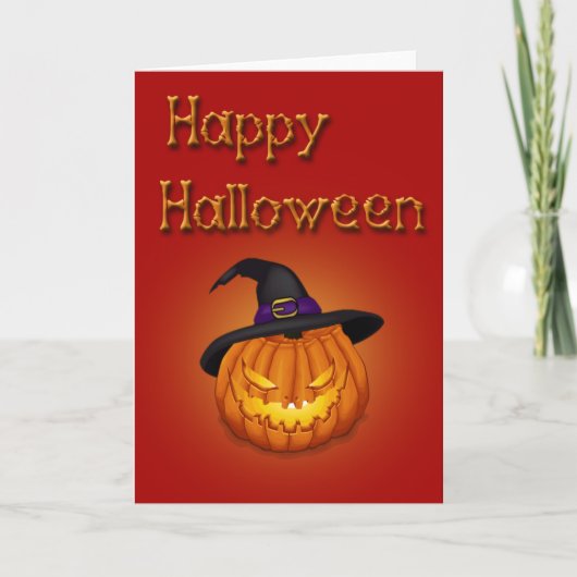 Happy Halloween-pompoen met Pet Kaart (Voorkant)