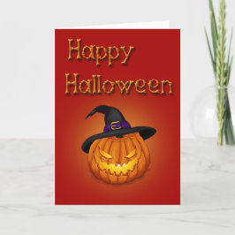 Happy Halloween-pompoen met Pet Kaart