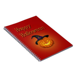 Happy Halloween-pompoen met Pet Notitieboek