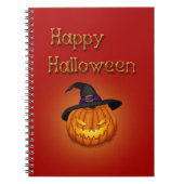 Happy Halloween-pompoen met Pet Notitieboek (Voorkant)