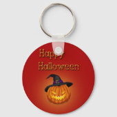 Happy Halloween-pompoen met Pet Sleutelhanger (Voorkant)