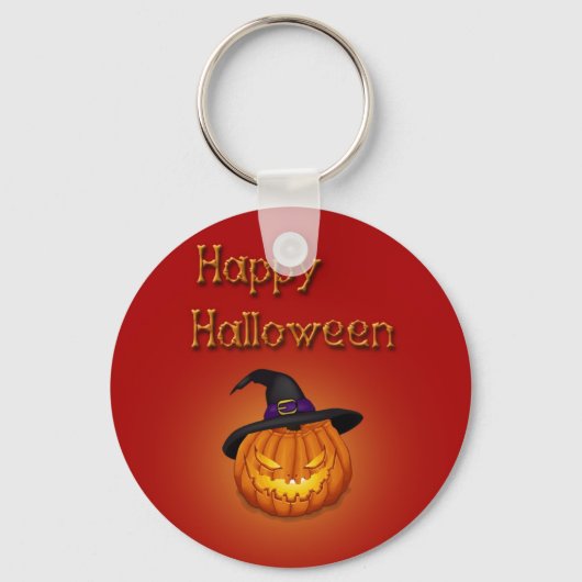 Happy Halloween-pompoen met Pet Sleutelhanger (Voorkant)