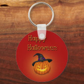 Happy Halloween-pompoen met Pet Sleutelhanger (Voorkant)
