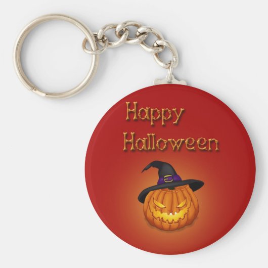 Happy Halloween-pompoen met Pet Sleutelhanger (Voorkant)