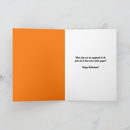 Happy Halloween pompoen met toiletpapier Feestdagen Kaart (Binnen)