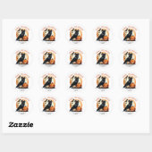 Happy Halloween pompoen ronde Stickers (Vel)