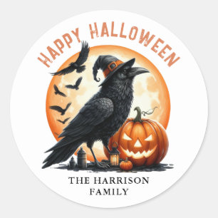 Happy Halloween pompoen ronde Stickers