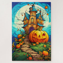 Happy Halloween | Pompoen & spookhuis Legpuzzel