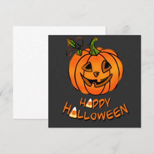 Happy Halloween | pompoen | suikermaïs Kaart (Voorkant / Achterkant)
