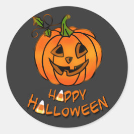 Happy Halloween | pompoen | suikermaïs Ronde Sticker