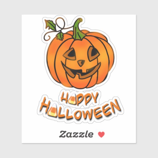 Happy Halloween | pompoen | suikermaïs Sticker (Vel)