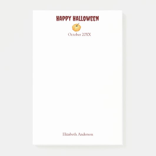 Happy Halloween pompoen waterverf Post-It Notities Post-it® Notes (Voorkant)