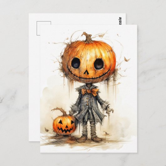 Happy Halloween | pompoenafwerking Briefkaart (Voorkant / Achterkant)