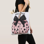 Happy Halloween Pompoenen en bogen roze Coquette Tote Bag (Dichtbij)