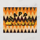Happy Halloween pompoenen en Glitter Chevron Feestdagenkaart (Voorkant)