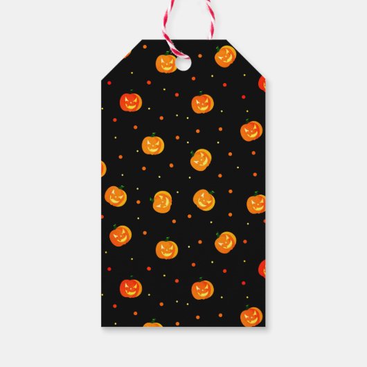 Happy Halloween Pompoenen Jack-o'-Lantern Patroon Cadeaulabel (Achterkant)