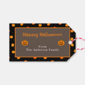 Happy Halloween Pompoenen Jack-o'-Lantern Patroon Cadeaulabel (Voorkant (Horizontaal))