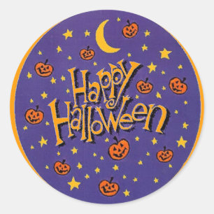 Happy Halloween pompoenen Moon Fun Stickers