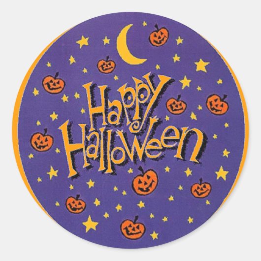 Happy Halloween pompoenen Moon Fun Stickers (Voorkant)