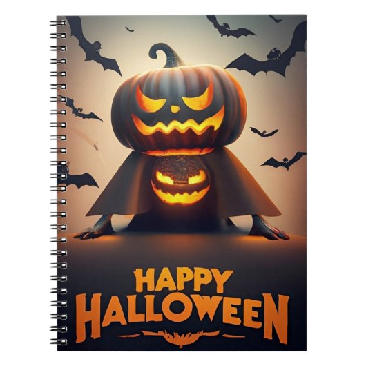 Happy Halloween pompoenen Notitieboek (Voorkant)