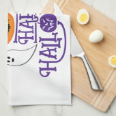 Happy Halloween pompoenen spook vleermuizen paarse Theedoek (Quarter Fold)