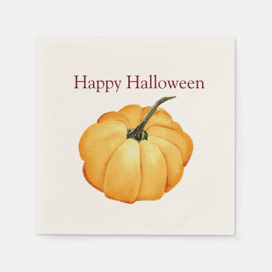 Happy Halloween-pompoenpapier waterverf Napkin Servet (Voorkant)