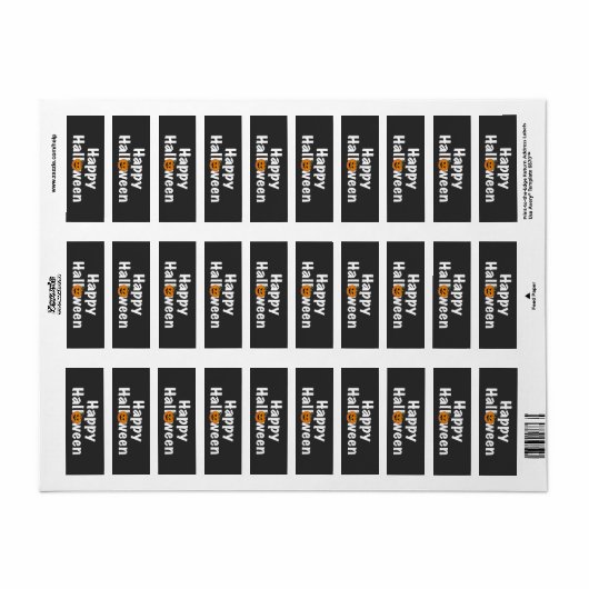 Happy Halloween-pooktaculaire pompoen Jack-lantern Etiket (Full Sheet)