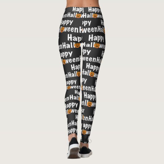 Happy Halloween-pooktaculaire pompoen Jack-lantern Leggings (Achterkant)