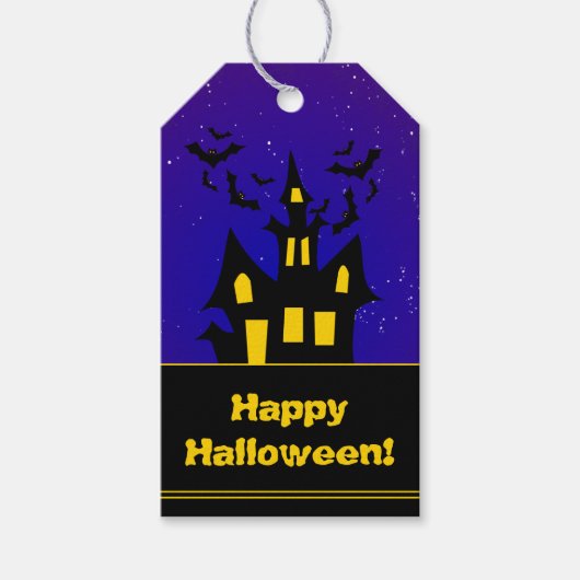 Happy Halloween-Pop door gehakt huis Cadeaulabel (Voorkant)