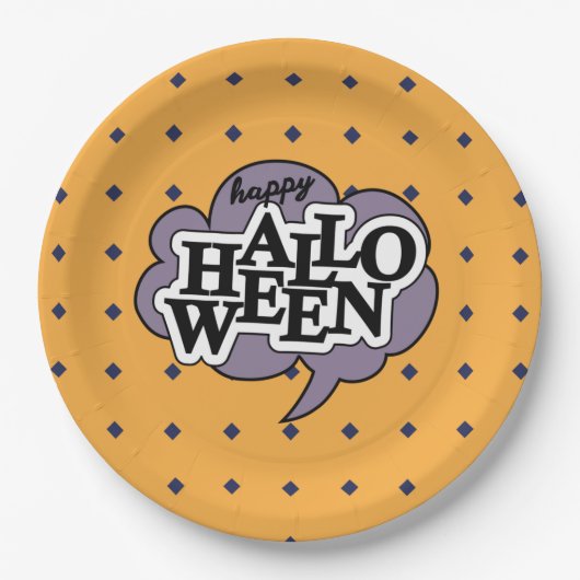 Happy halloween pop kunst papieren bordje (Voorkant)