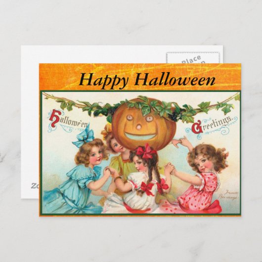 Happy  Halloween Post Kaart (Voorkant / Achterkant)