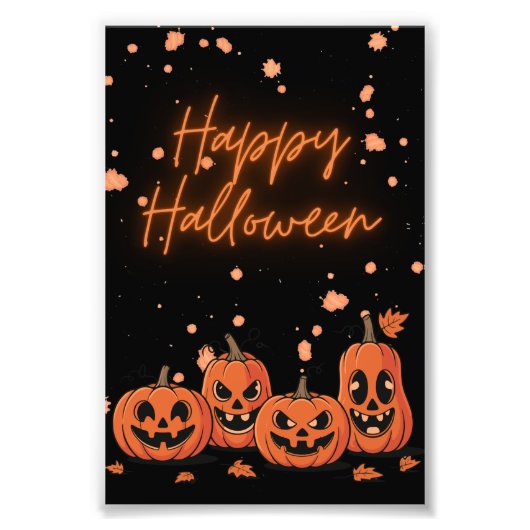 Happy Halloween Postcard Foto Afdruk (Voorkant)