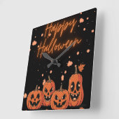 Happy Halloween Postcard Vierkante Klok (Hoek)
