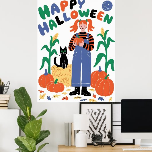 Happy Halloween Poster (Thuiskantoor)