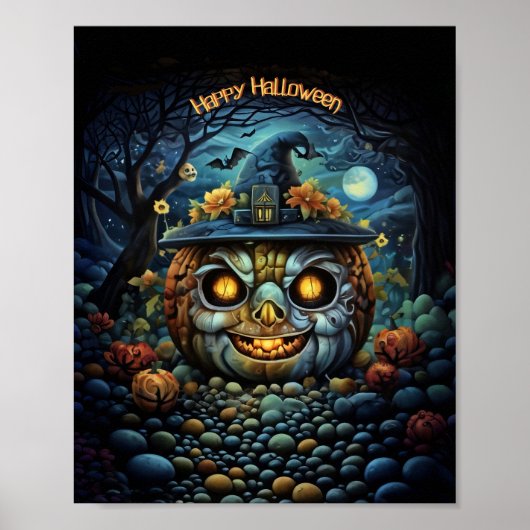 Happy Halloween Print, Waarde Poster Papier (Mat) (Voorkant)