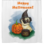 Happy Halloween Pug Douchegordijn (Voorkant)