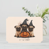 Happy Halloween Pugs Jack O Lanterns Kaart (Staand voorkant)