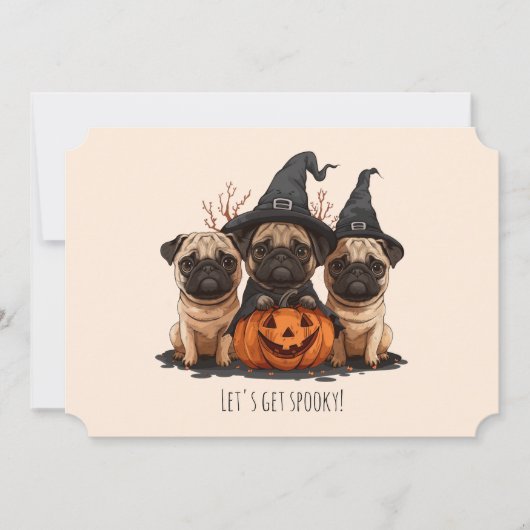 Happy Halloween Pugs Jack O Lanterns Kaart (Voorkant)