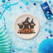 Happy Halloween Pugs Jack O Lanterns Papieren Bordje (Feest)