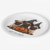 Happy Halloween Pugs Jack O Lanterns Papieren Bordje (Gekanteld)