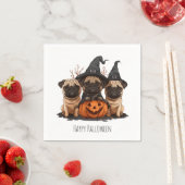 Happy Halloween Pugs Jack O Lanterns Servet (Insitu)