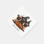 Happy Halloween Pugs Jack O Lanterns Servet (Hoek)