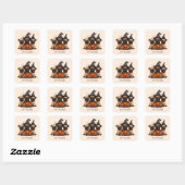 Happy Halloween Pugs Jack O Lanterns Vierkante Sticker (Vel)