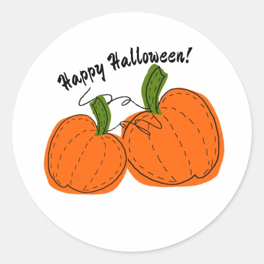 Happy Halloween Pumpkin Aangepast gesneden vinylst Ronde Sticker (Voorkant)